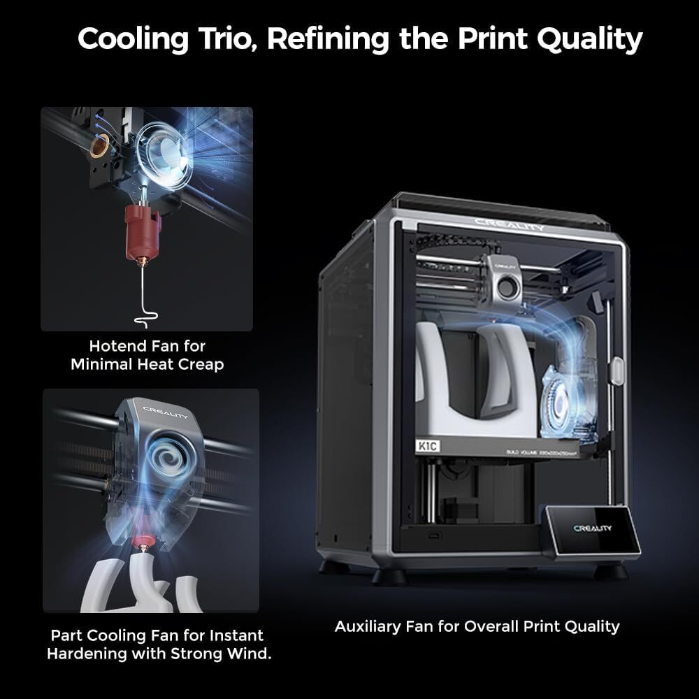 Creality K1C 3D Printer 600mm/s Fast Printing Speed Auto Leveling and AI Camera