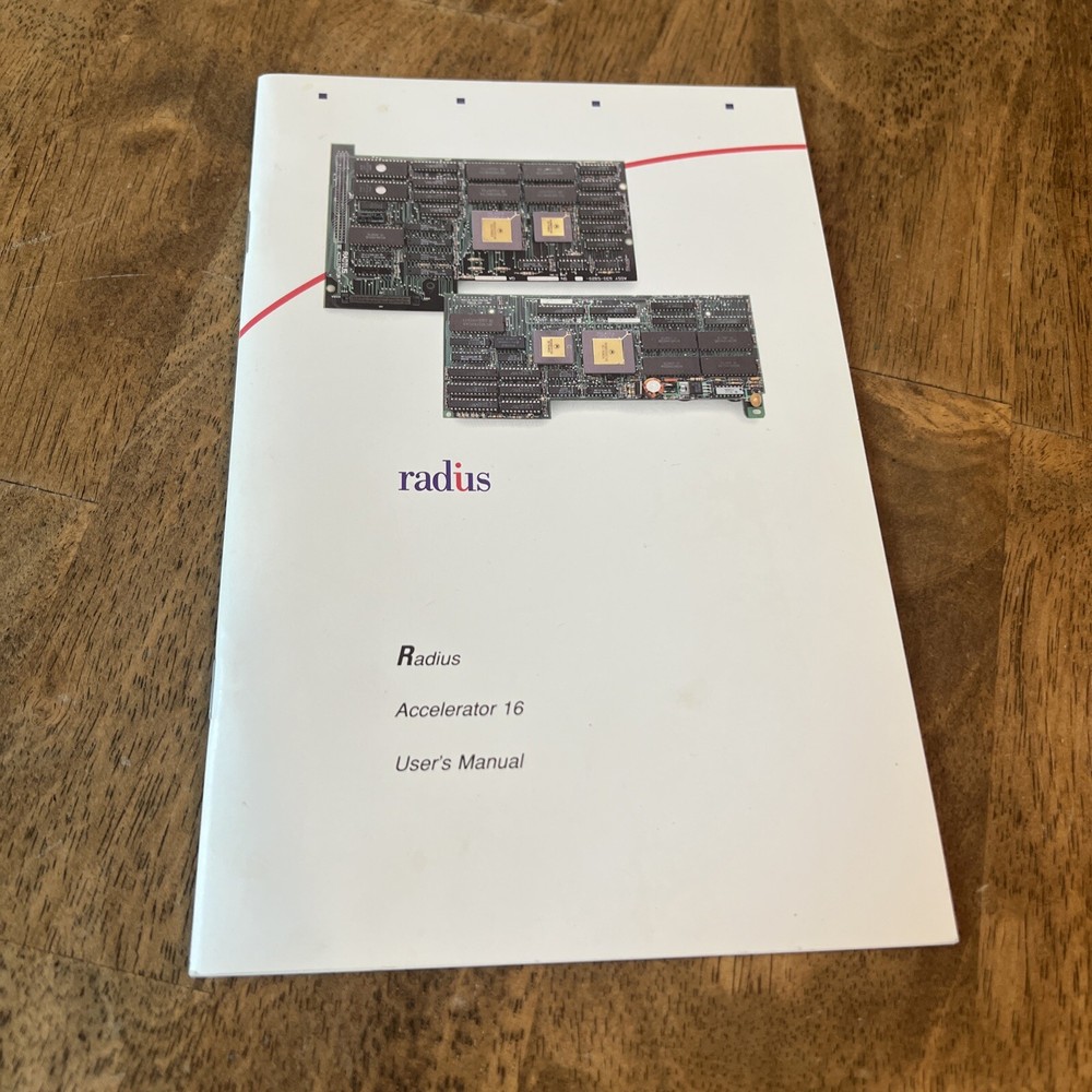 Vintage Radius Accelerator 16 User's Manual - MINT CONDITION