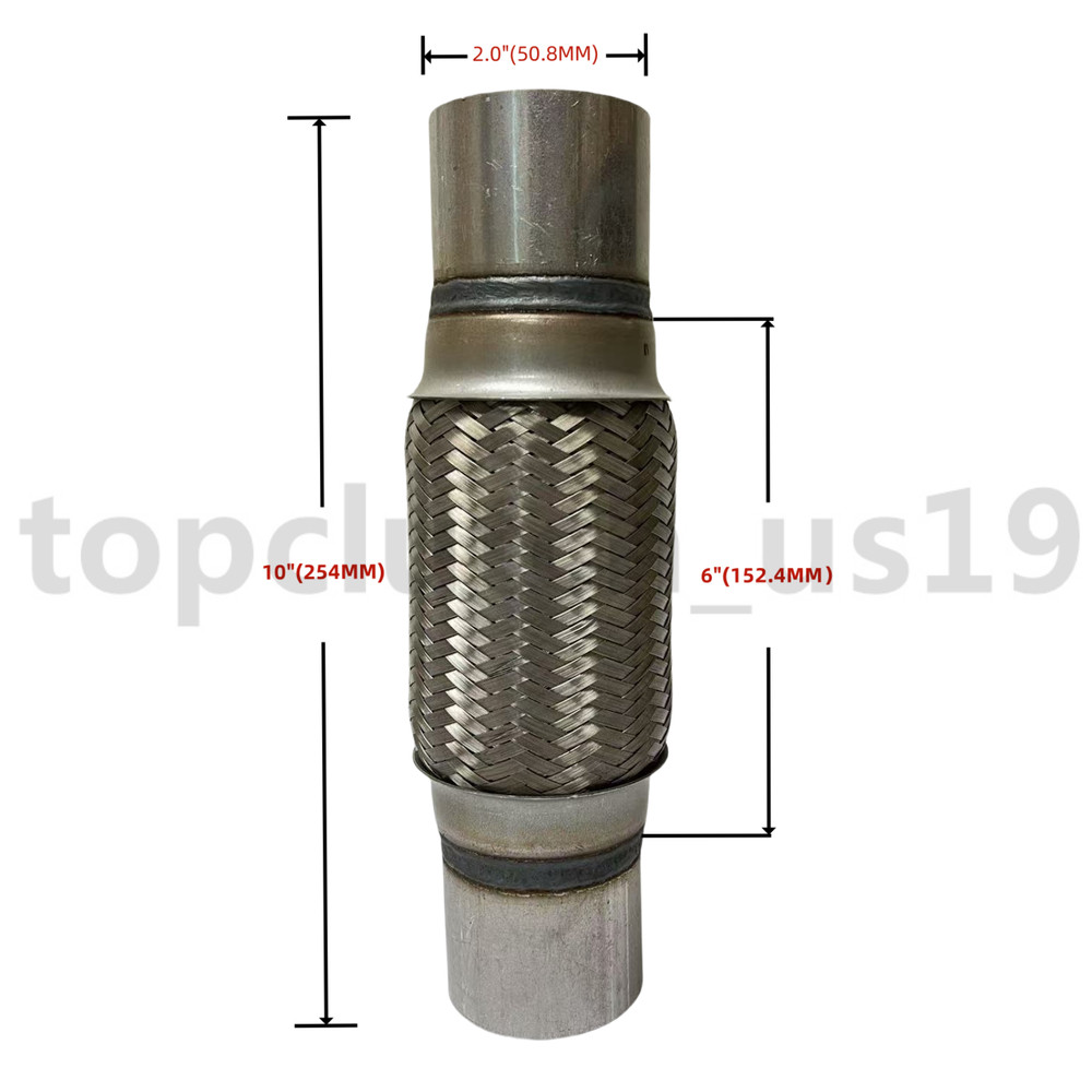 1.75" 2'' 2.5'' 3'' Exhaust Flex Pipe Coupling Heavy Duty Stainless Braided Pipe
