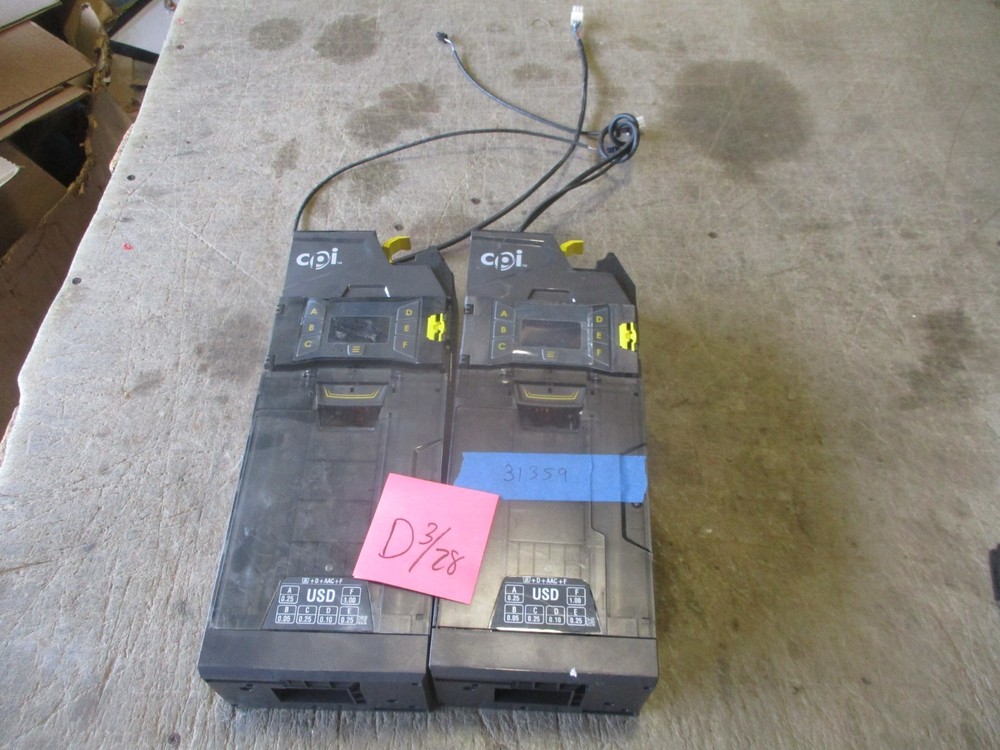 2 Used CPI Gryphon Coin Changers, 1 Damaged, 1 Nice