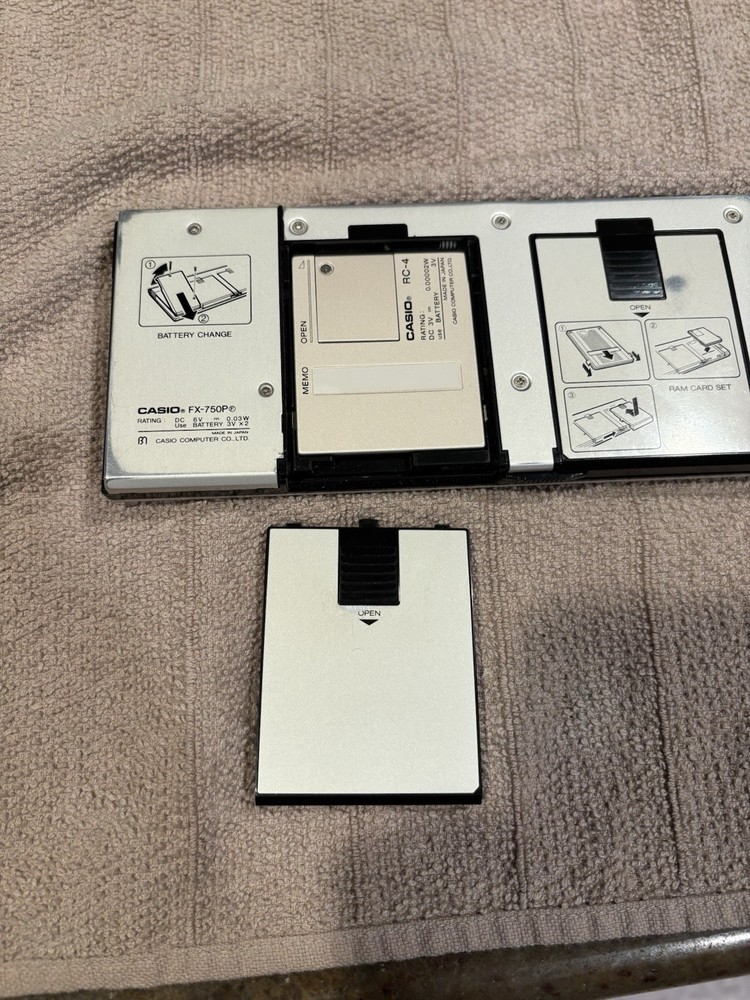 Casio FX-750P Programmable Computer w/ 2 RAM Cards Tested + Box