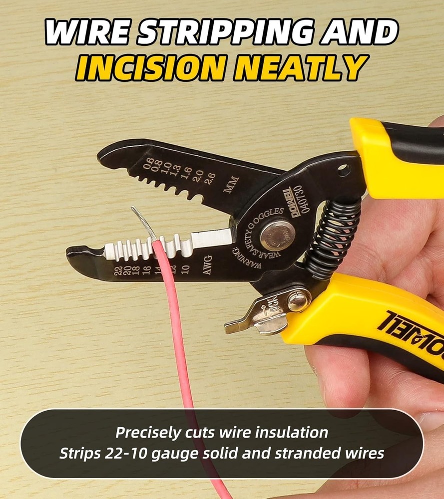Quality Stainless Steel Wire Stripper Cutter with Ergonomic Handle - 7" Long