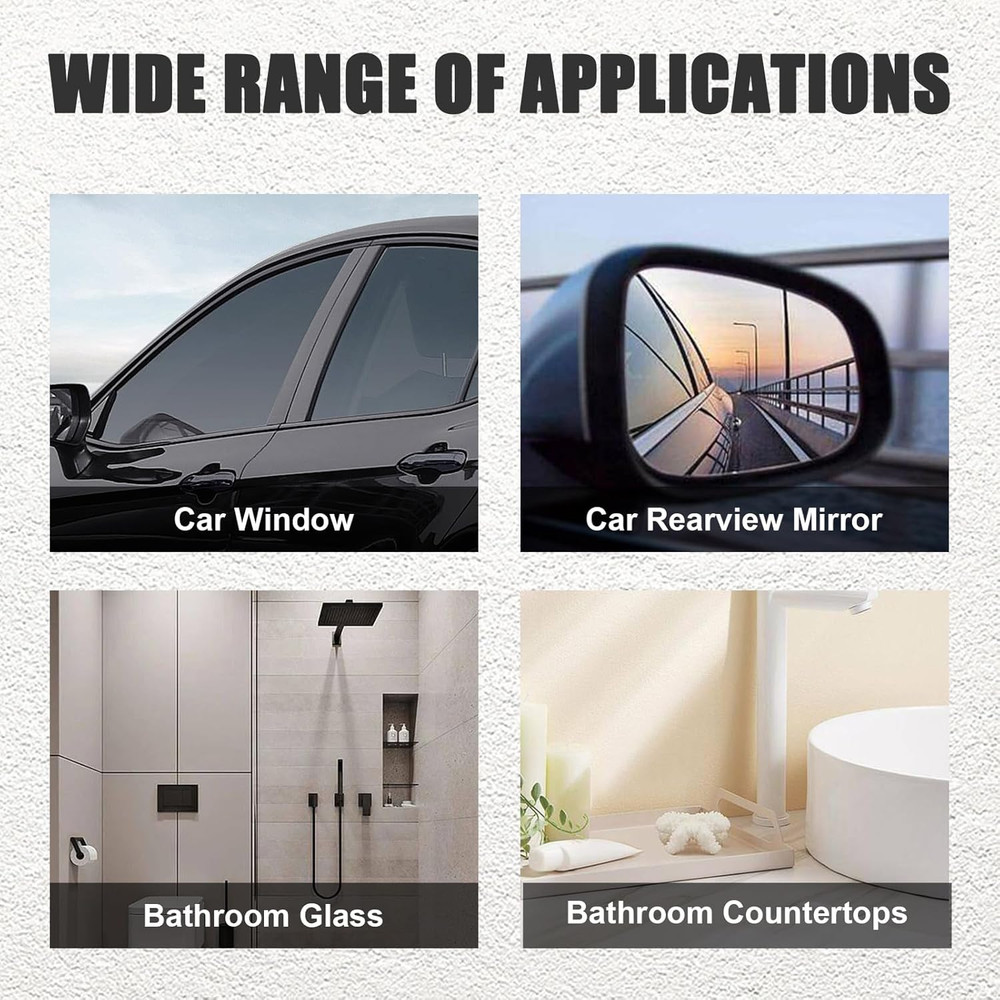 Small Silicone Window Squeegee Car Windshield Water Blade Squeegee (Black-2PCS)