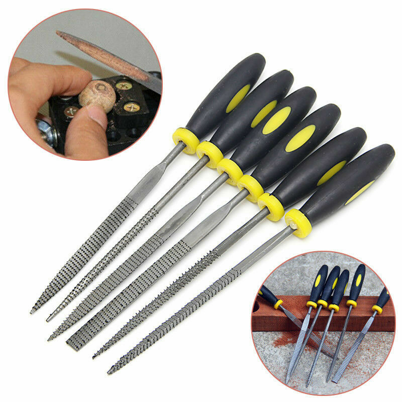 Useful Small Wood Rasp Set 6 pcs Rasp  Round Flat Half-Round Triangular Square