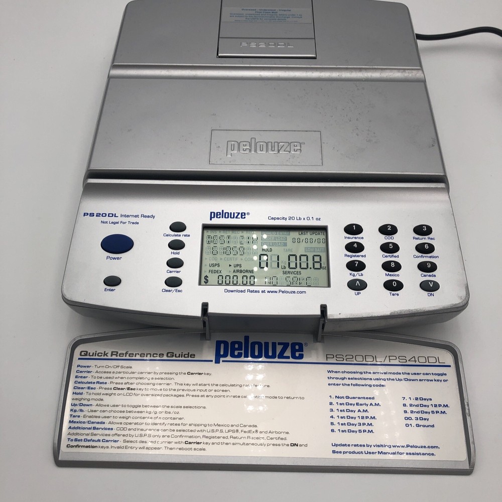 Pelouze Postage Scale PS20DL 20lb Capacity POWER TESTED READ