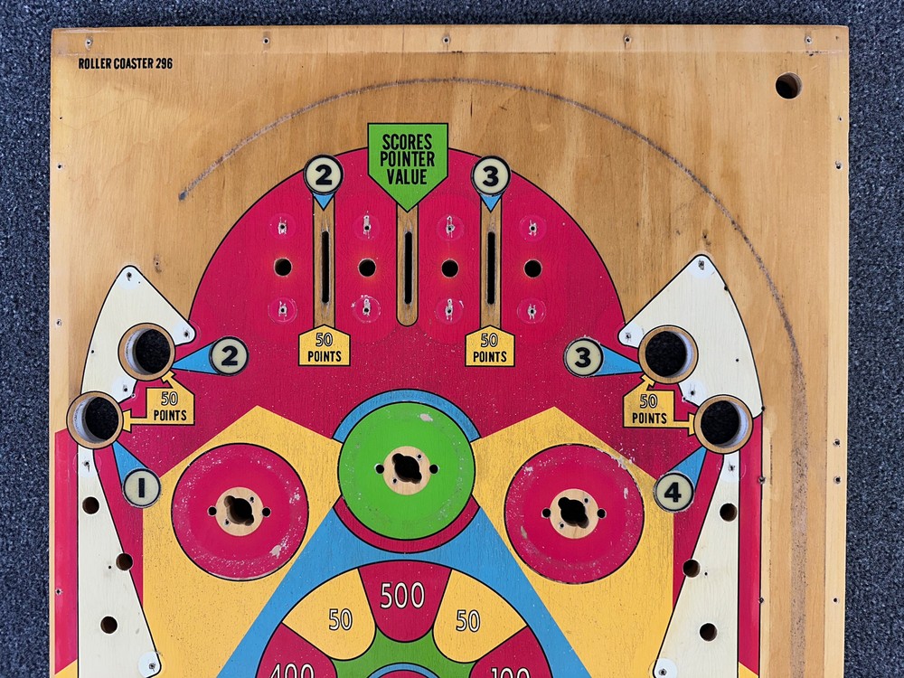 Gottlieb Roller Coaster Pinball Machine Game Playfield