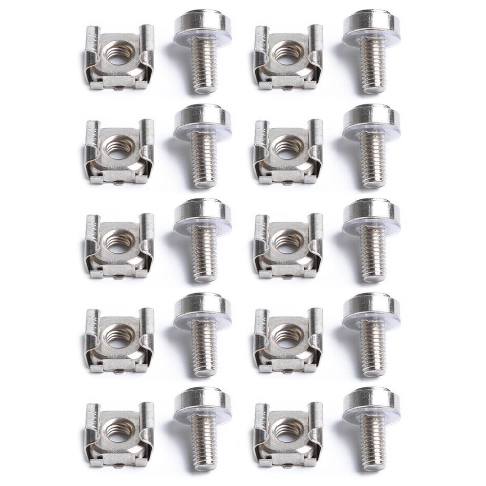 10pcs M5 Mounting Square Hole Cage Nuts & Screws For Server Rack Cabinet