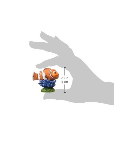 Finding Nemo on Coral Ornament - Mini Aquarium Decor for Small Nemo Mini