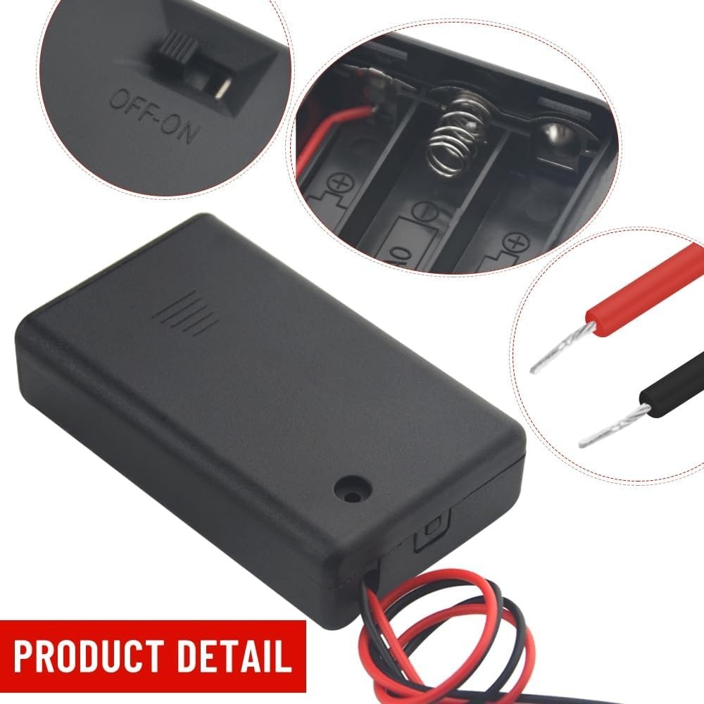 10 PCS AA Battery Holders with Switch for 3 Batteries Electronics Hobby