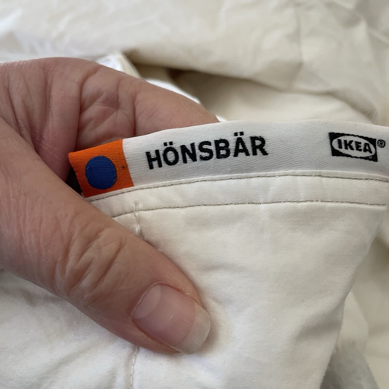 Ikea Honsbar Down Duvet Insert Full Queen Size White 86"x102" Baffle Quilted