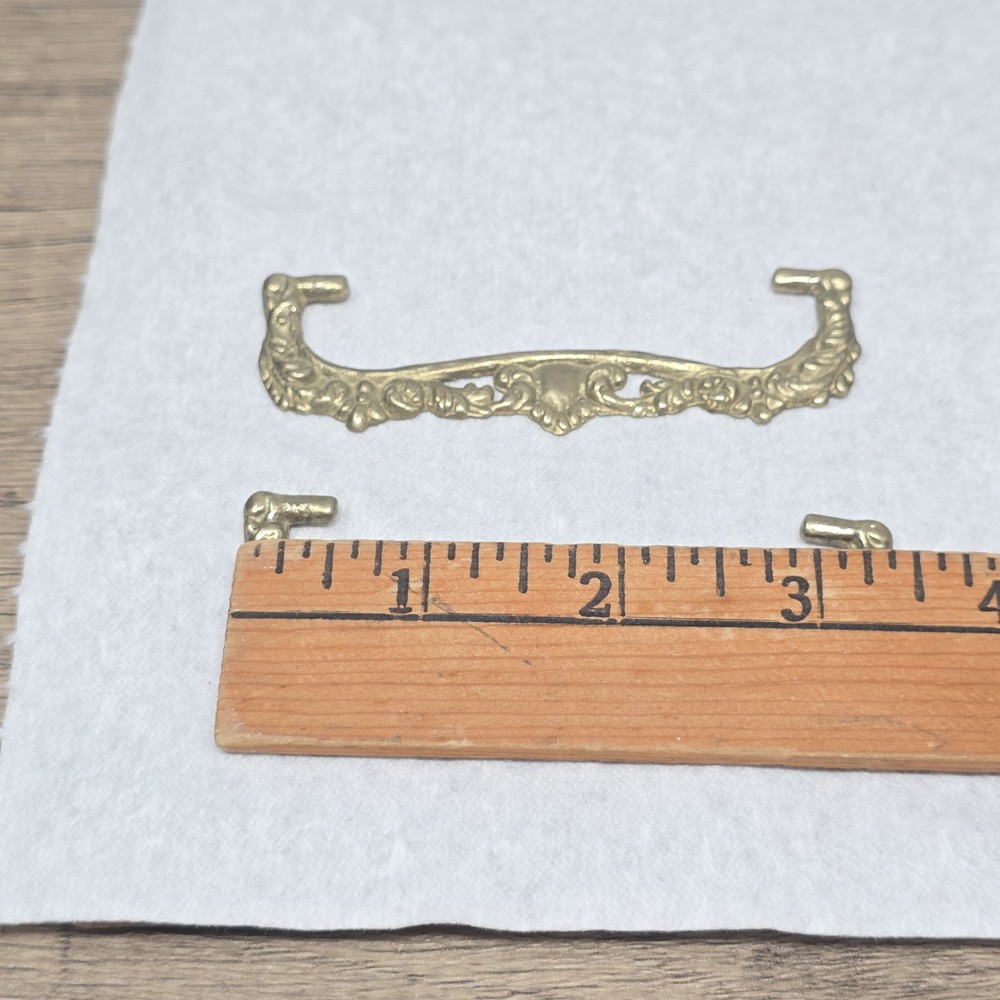 Antique Ornate Brass Bail Pulls Drawer Pulls Restoration Salvage 2.5" Centers