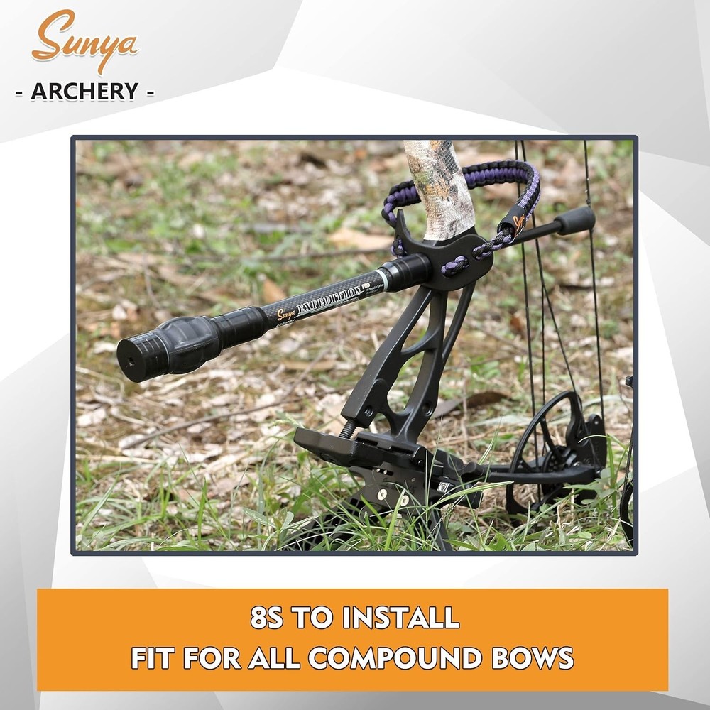 Archery Bow Stabilizer for Compound Bow, Carbon Fiber Body Flexible Core, Dam...