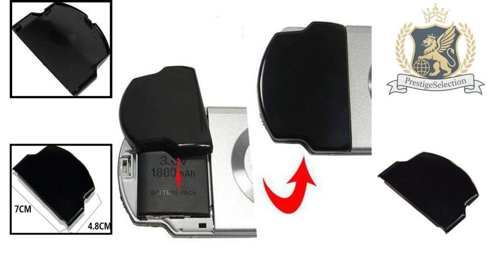 Black Magnetic Battery Back Door for PSP 2000/3000 - Durable Replacement Case
