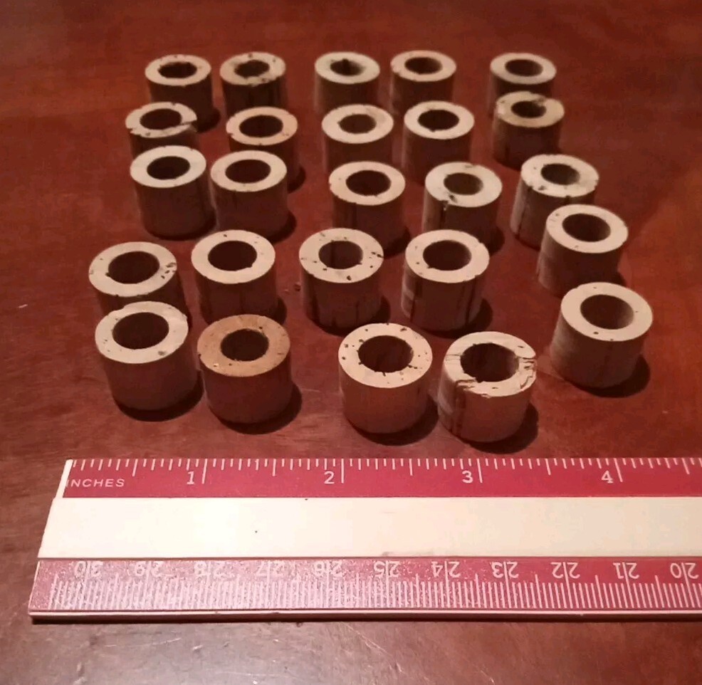 SMALL Rod Building Cork Rings 25 Pack  5/8" x .5" with 3/8" Bore.  c