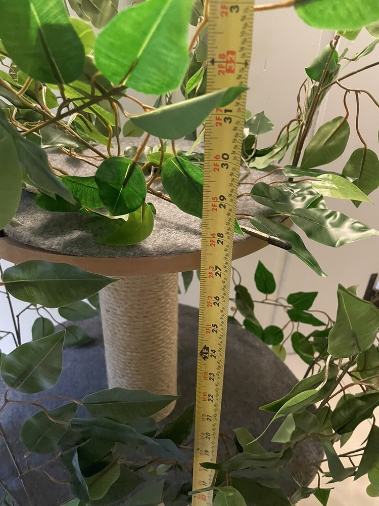 CAT TREE scratch post two tiers with branches and artificial leaves