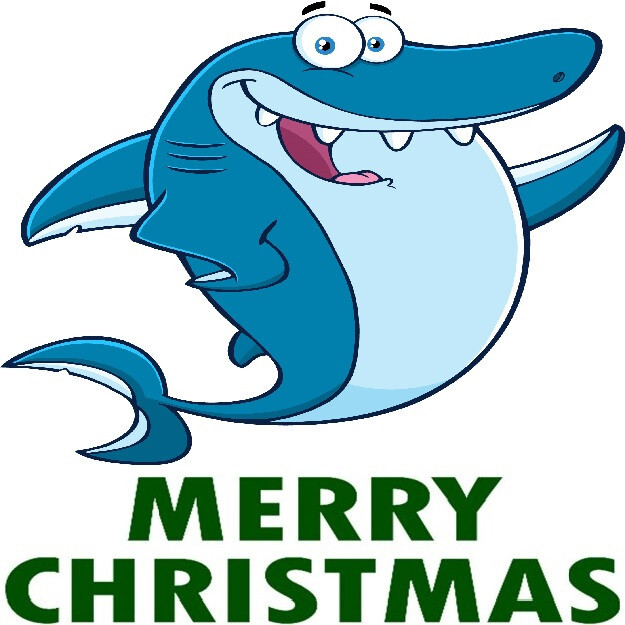 30 Custom Merry Christmas Shark Personalized Address Labels