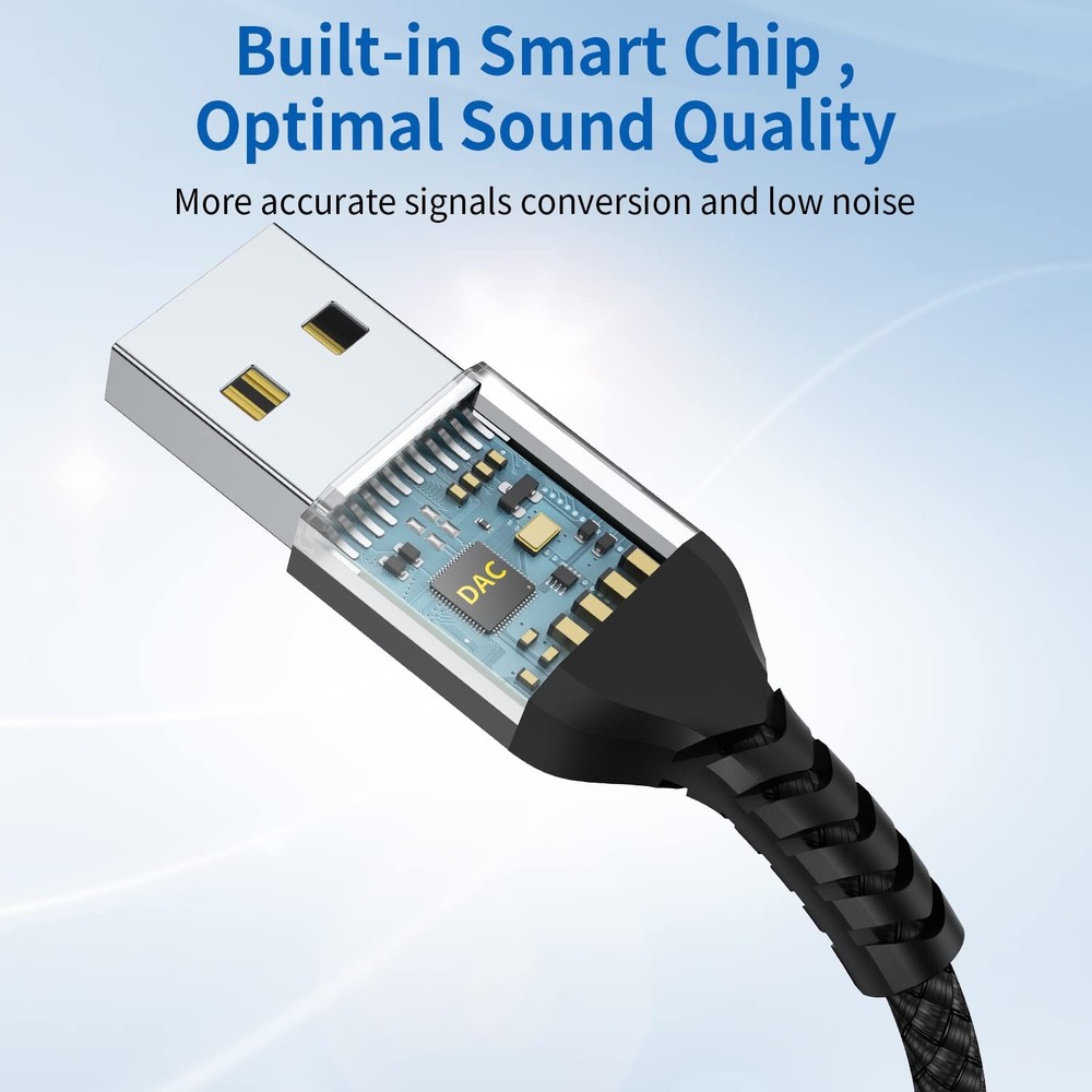 USB to 3.5mm Jack Audio Adapter (2-Pack), Headset,...