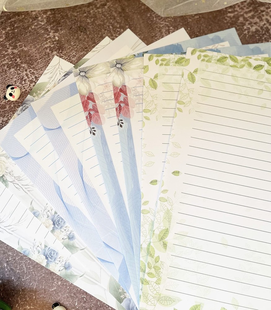 52 Lined Writing Stationery Paper, Beautiful Designs for Writing Letter, Note...