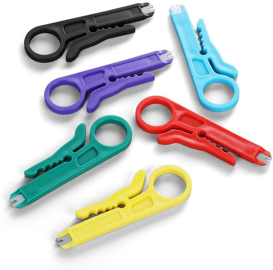 Mini Wire Stripper, 6 Pcs Network Stripper Punch Down Cutter for...