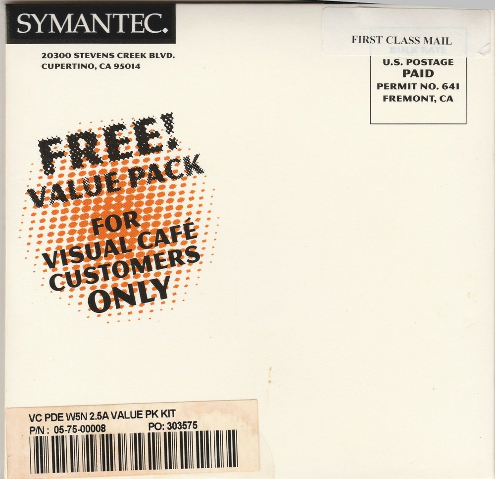 Symantec Visual Cafe Value Pack for Professional Developer's Edition ~ CD-ROM