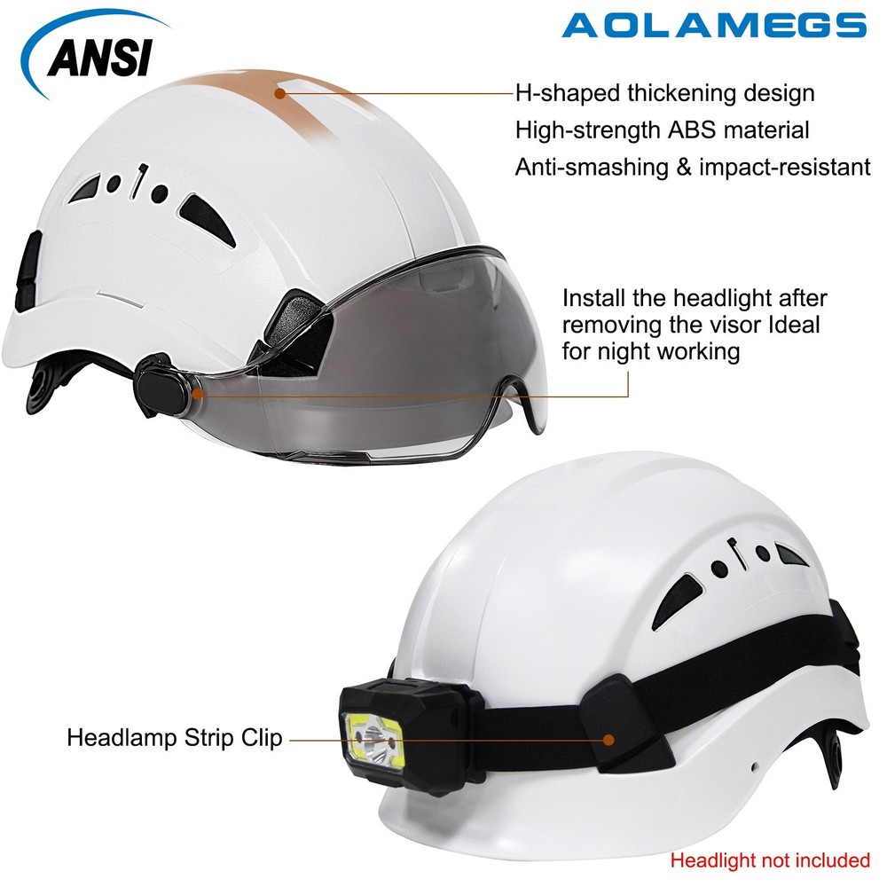 Construction Safety Helmet with Visor DIY Stickers ABS ANSI Industrial Work Cap