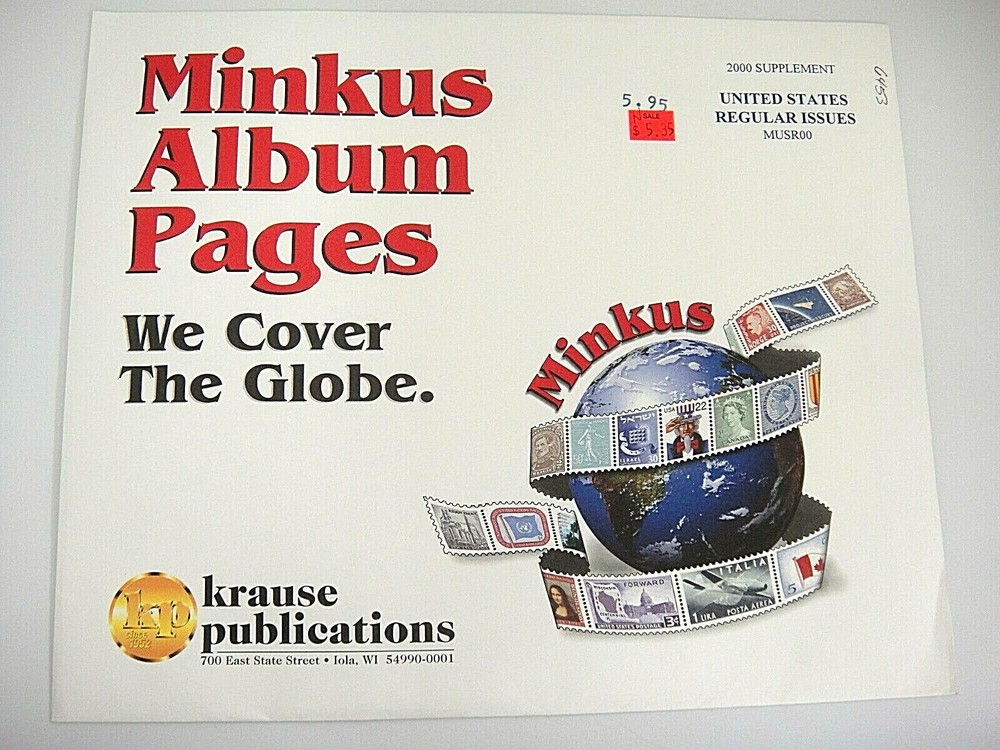 Minkus 2000 US Regular Postal Issues MUSR00 Stamp Album Supplement NOS