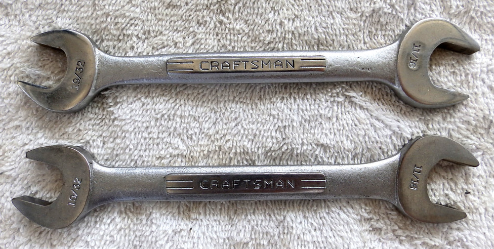 Two Craftsman 19/32" x 11/16" Open End Wrenches  12-Point ~V~ Series