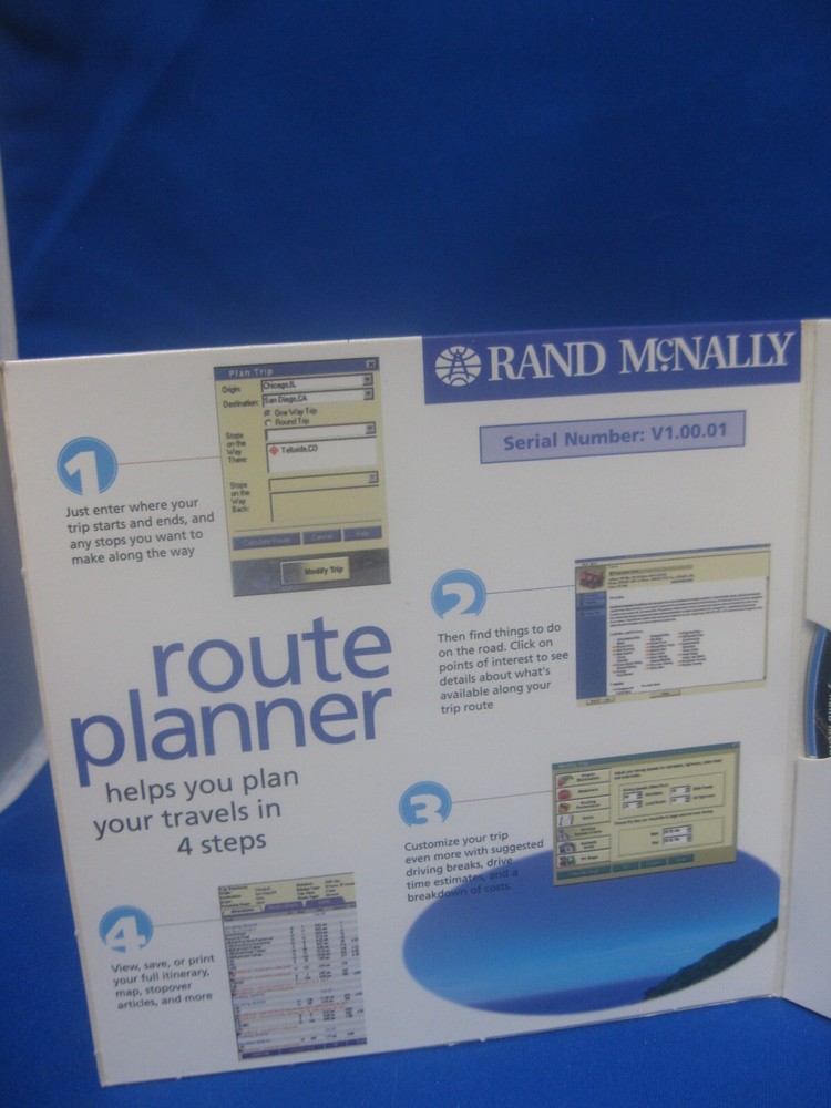 2001 Rand McNally Route Planner Trip Planning Software CD