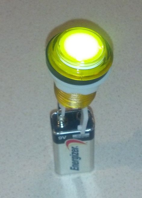 Yellow illuminated arcade button with led and microswich
