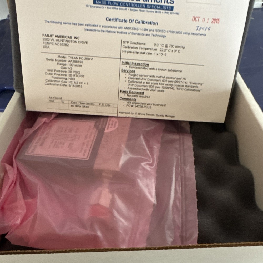 Tylan, FC-260, Mass Flow Controller, N2, 100 SCCM, Used