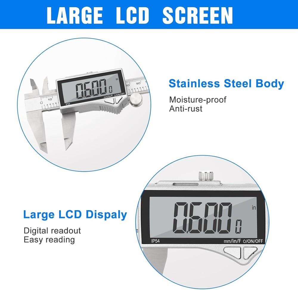 Multi-Mode 0-6'' Digital Caliper - Precision Measuring Tool for DIY Projects
