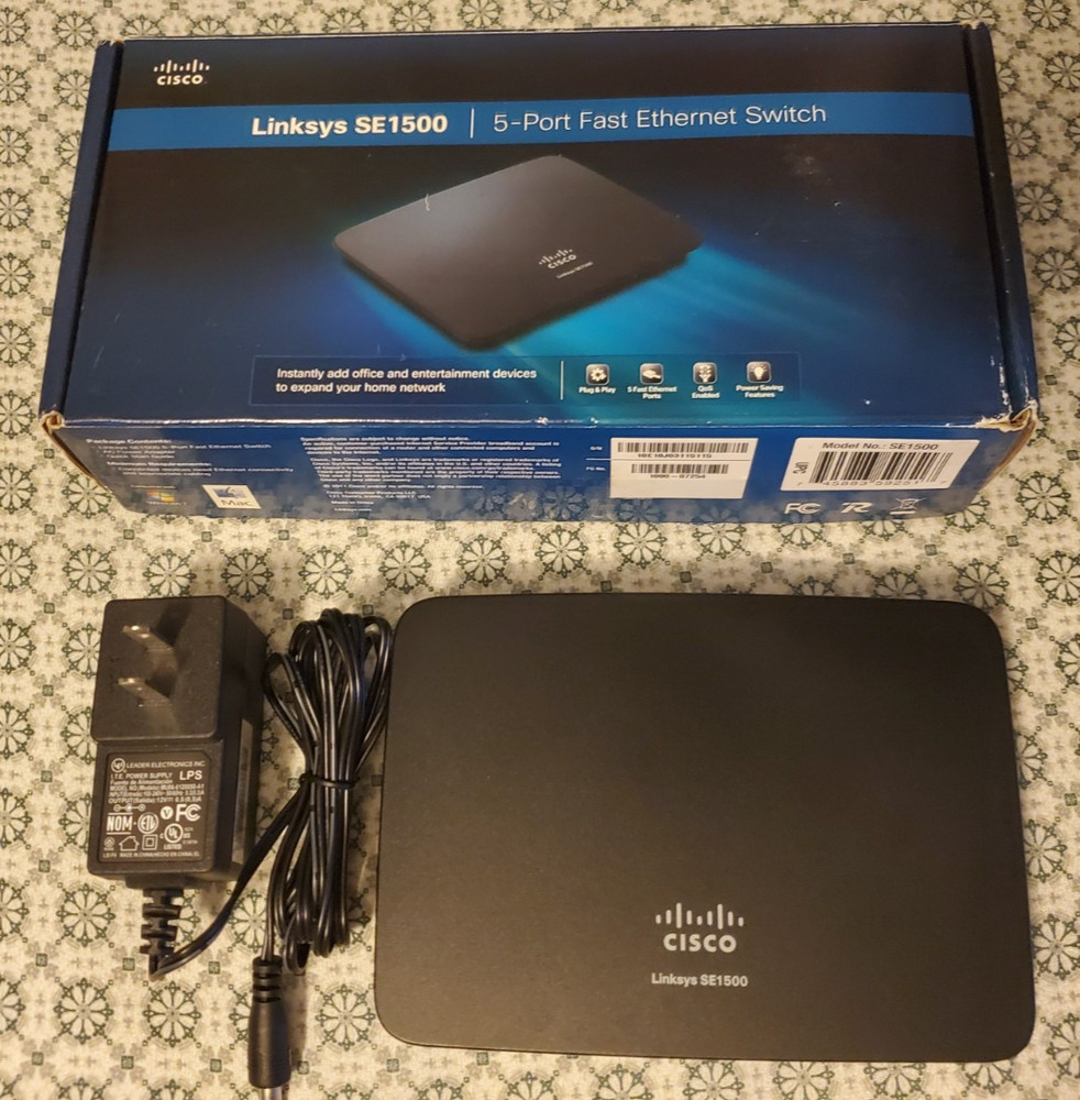 Linksys SE1500 5-Port External Ethernet Switch - Used - w/Box, Great Condition!