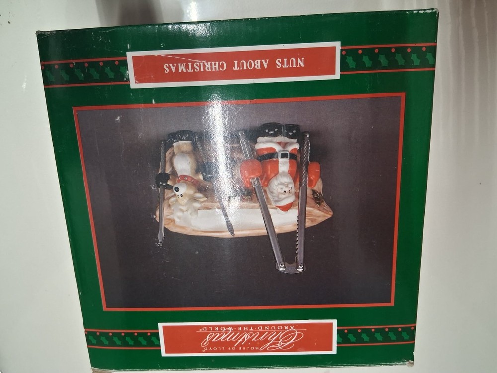 Christopher Around The World Santa Raindeer Candy Bowl / Nut Cracker Tools Pick