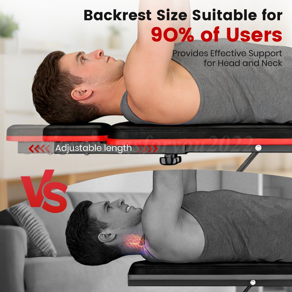 Weight Bench Adjustable Foldable Strength Training Full Body Workout Incline Gym