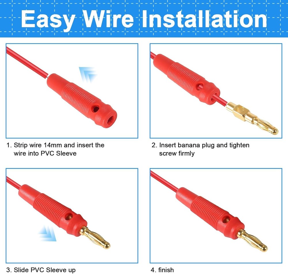 24Pcs 4mm Banana Plug 32A High Current Speaker Plugs Stackable Screw...