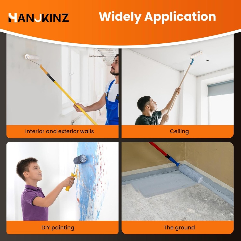 9 Inch Microfiber Paint Roller Covers, 20 Pack, Paint Rollers 9 Inch (3/8" Nap)