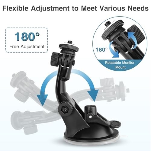 Backup Camera Monitor Mount, 7in Rear View Display, Suction Cup Holder, RV