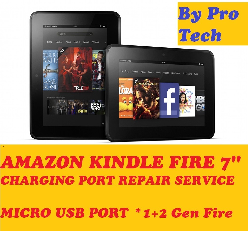 AMAZON KINDLE FIRE 7" CHARGING REPAIR SERVICE FOR MICRO USB PORT *1+2 Gen Fire