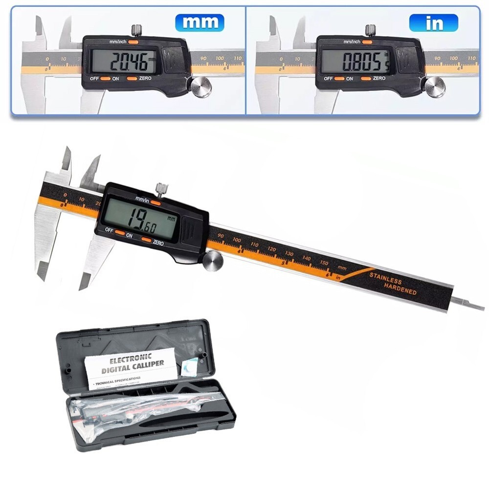 High Precision Stainless Steel Digital Caliper | 150mm + Large LCD Screen