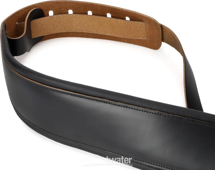 Levy's Amped Leather Series Extra-long Guitar Strap - Black