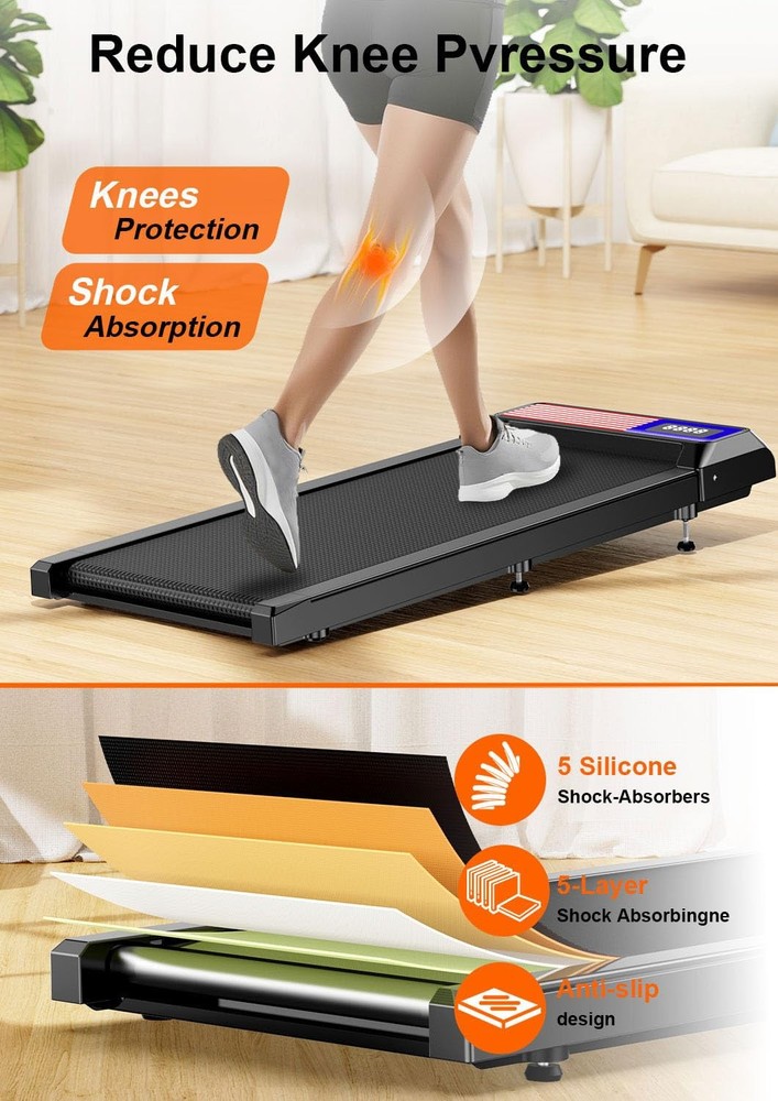 Under Desk Walking Treadmill, 2.5HP, 270Lbs Capacity, APP & Remote Control