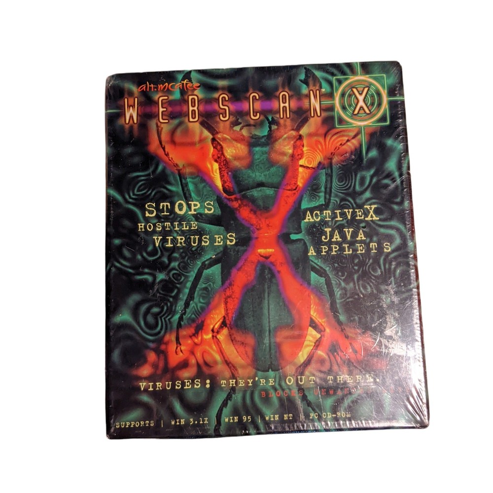 SEALED Vintage McAfee Webscan X PC Cd-Rom Anti-virus Software 1997