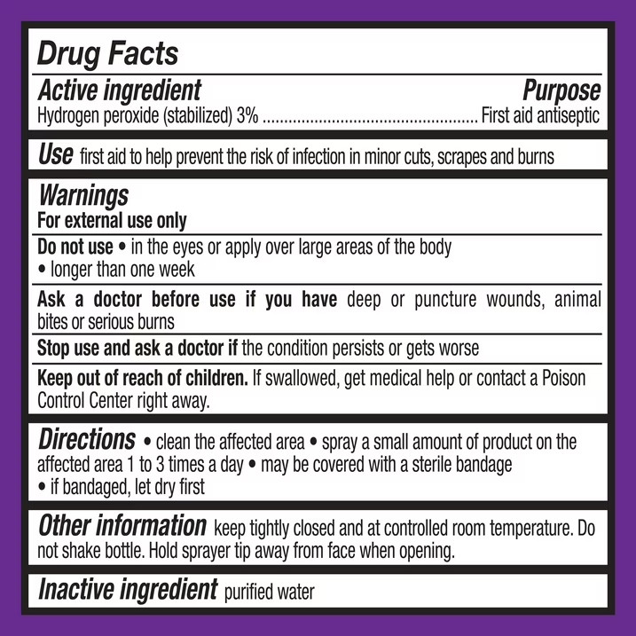 (12 pack) Equate 3% Hydrogen Peroxide Topical Solution Antiseptic Spray, 8 fl oz