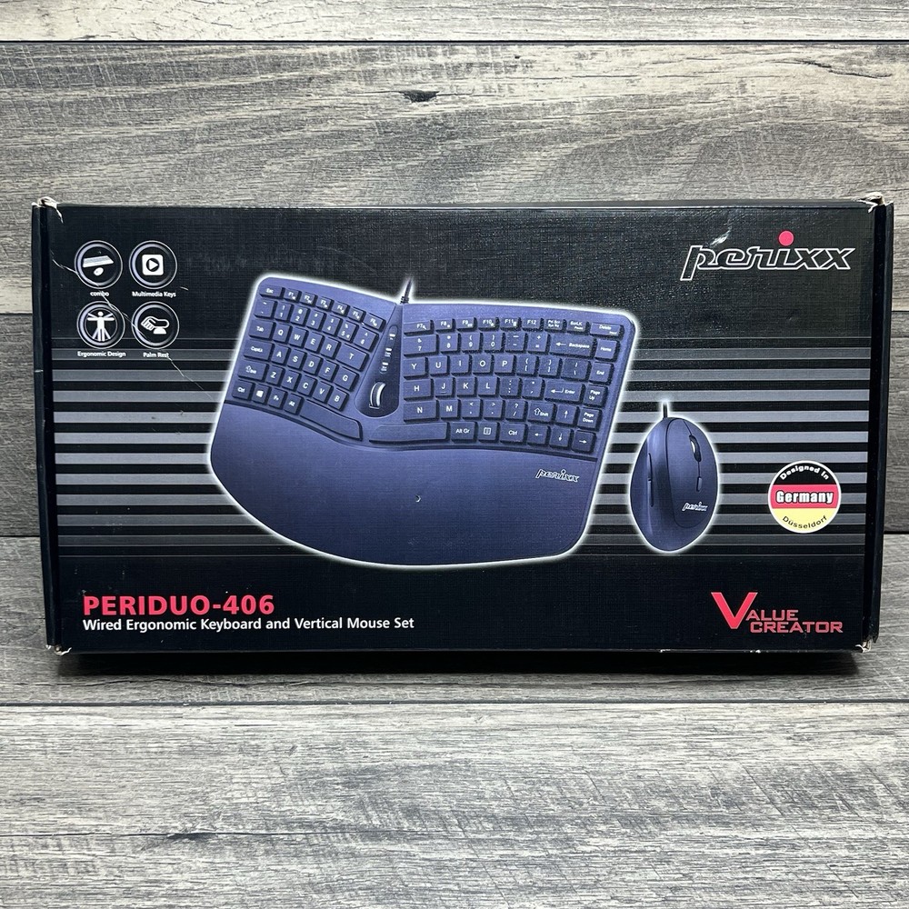 Perixx PERIDUO-406 Wired Mini Adjustable Split  Keyboard with Vertical Mouse