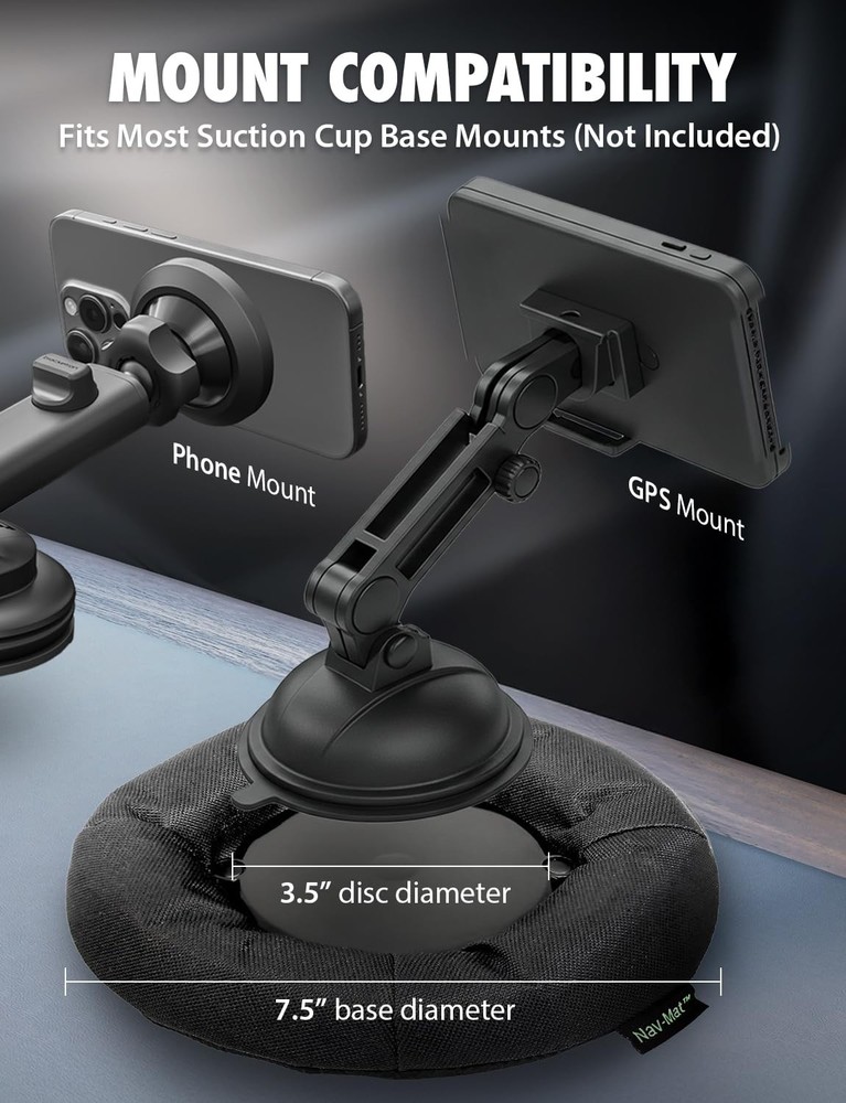 Bracketron NavMat Portable GPS Dash Pad Converts Windshield GPS Mount into Da...