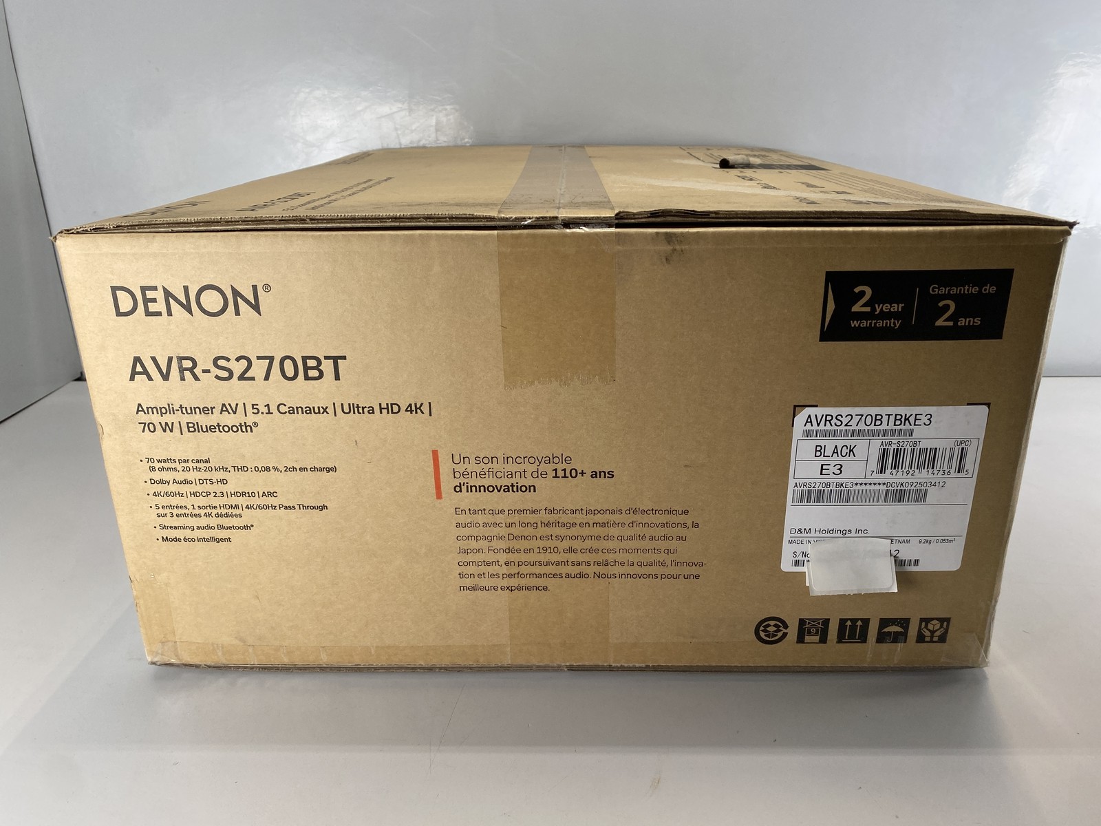 Denon AVR-S270BT 5.1 Ch. 4K AV Receiver- Black