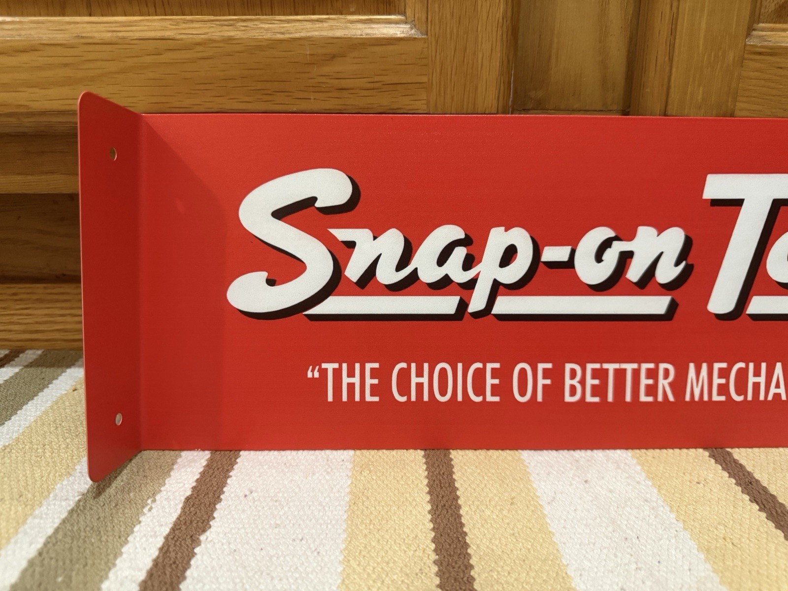 Snap-On Tools Sign Mechanic Garage Gas Oil Double Sided Vintage Style Wall Decor