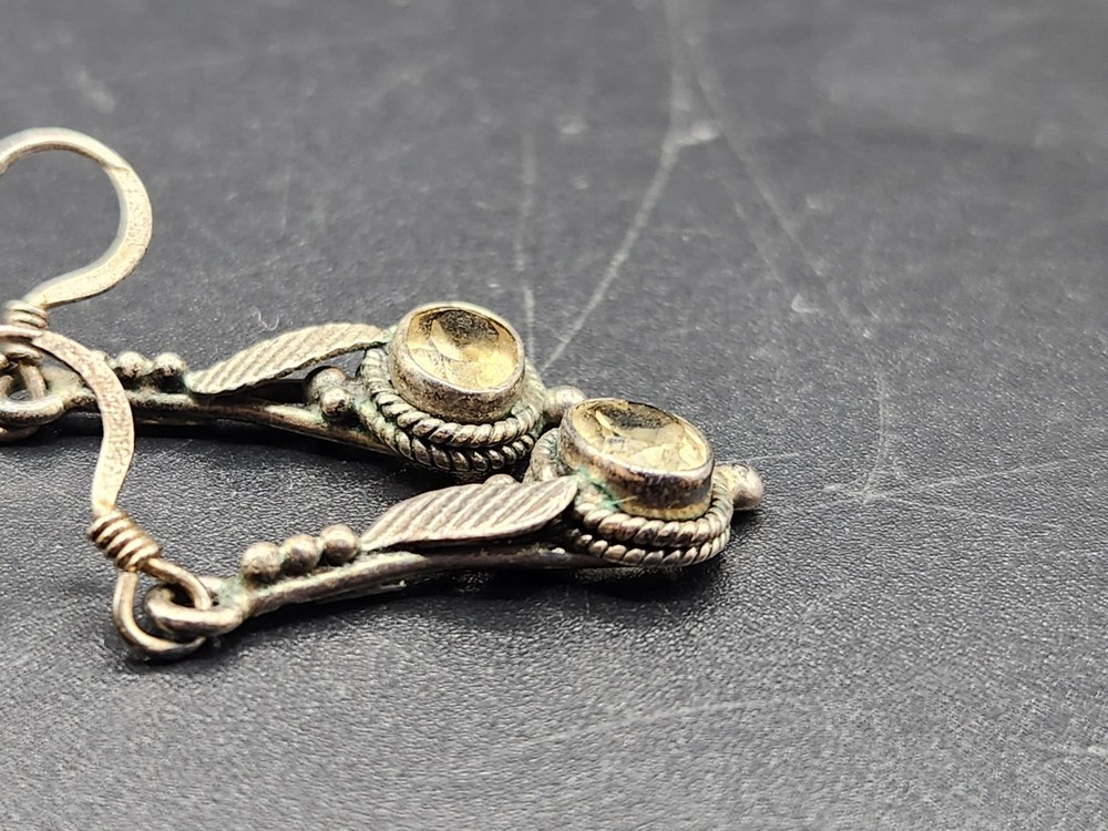 Sterling Silver Citrine Dangle Earrings