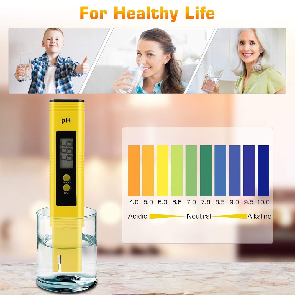 Portable pH Meter with Automatic Temperature Compensation for Easy Testing
