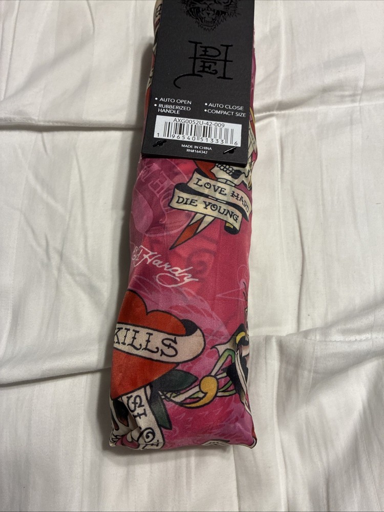 Ed Hardy Ladies Skulls & Snake Umbrella